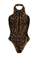 One-Piece Swimsuit with Print, Leopard