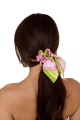 Elastic band on the head with a bow, Artificial Silk, Flirt in Bloom, print 