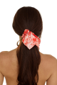 Elastic band on the head with a bow, Artificial Silk, Savage Sunset, print 