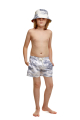 Kids swim shorts with "Savage Garden" print