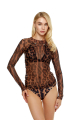 Stretch-tulle top with, "Leopard"  print