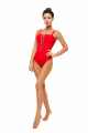 Red lace up swimsuit
