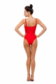 Red lace up swimsuit