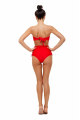 Red eyelet lace up, high bikini brief