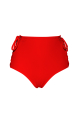 Red eyelet lace up, high bikini brief