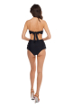 Black eyelet lace up, high bikini brief
