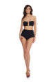 Black eyelet lace up, high bikini brief