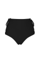 Black eyelet lace up, high bikini brief