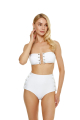 White eyelet lace up, high bikini brief