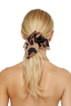 Elastic band on the head with a bow, Artificial Silk, "Leopard" print