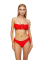 Red eyelet lace up bikini top
