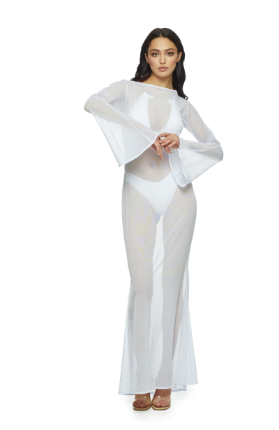 Dress mesh to the floor, White
