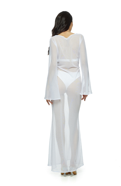 Dress mesh to the floor, White