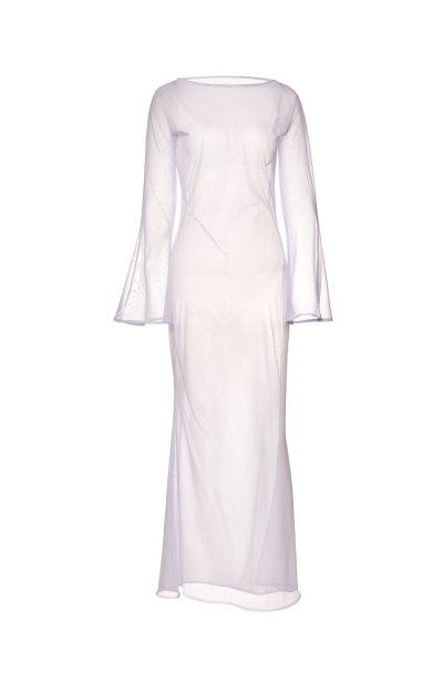 Dress mesh to the floor, White