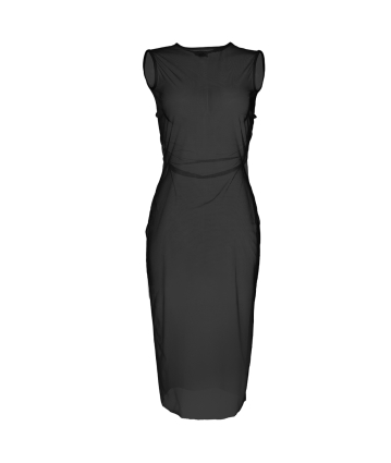 Mesh T-shirt dress, Black