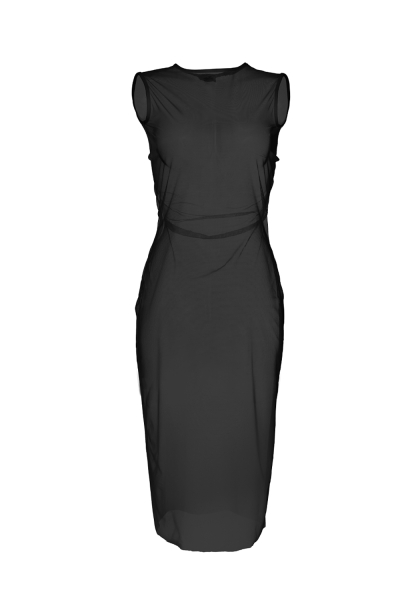 Mesh T-shirt dress, Black