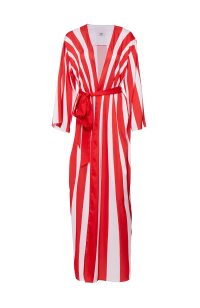 Artificial Silk robe with "RED Monochrome"