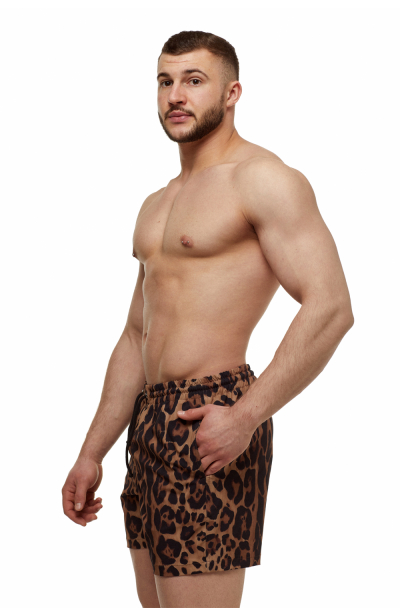 Men's swim shorts with "Leopard" print