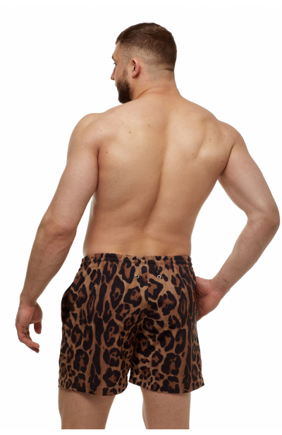 Men's swim shorts with "Leopard" print