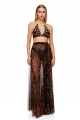 Stretch-tulle maxi skirt with "Leopard" print