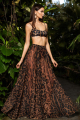 Stretch-tulle maxi skirt with "Leopard" print