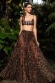 Stretch-tulle maxi skirt with "Leopard" print