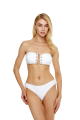 White eyelet lace up bikini top