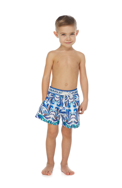 Kids swim shorts with "Porto" print
