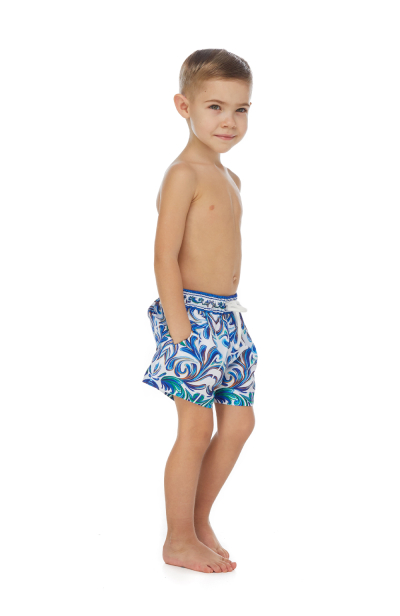 Kids swim shorts with "Porto" print