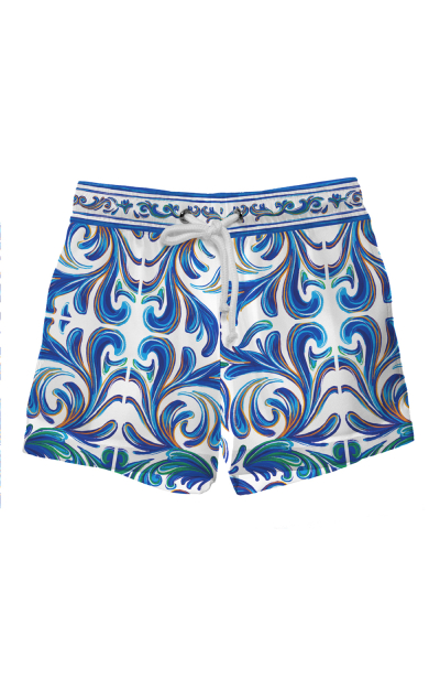 Kids swim shorts with "Porto" print