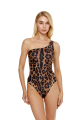 One shoulder swimwear with "Leopard" print