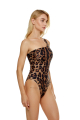 One shoulder swimwear with "Leopard" print