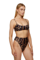 High-rise bikini briefs with "Leopard" print