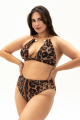 High-rise bikini briefs with "Leopard" print