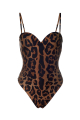 Swimwear with, bodysuit, "Leopard" print