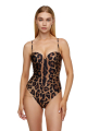 Swimwear with, bodysuit, "Leopard" print