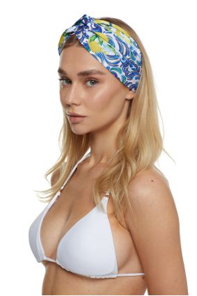 Headband with, Artificial Silk "Porto" print
