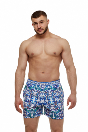 Men's swim shorts with "Porto" print