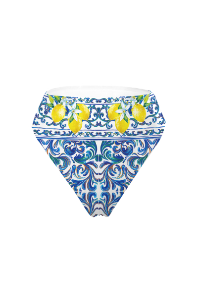 High leg bikini briefs with "Porto" print