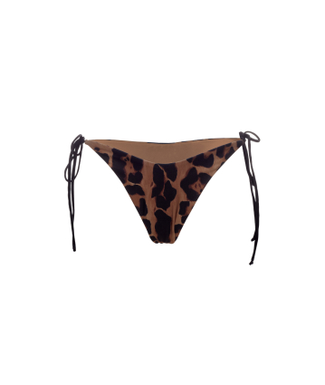 V bikini briefs with ties, "Leopard" print