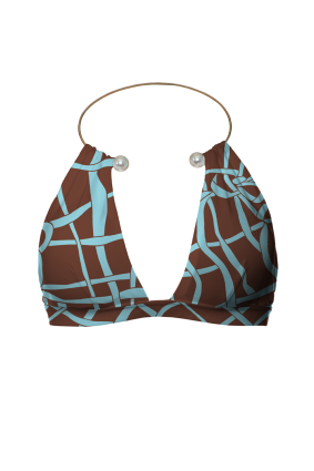 Chain necklace with pearls "Chocolate" top