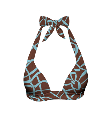 Triangle bikini top with "Chocolate" print 
