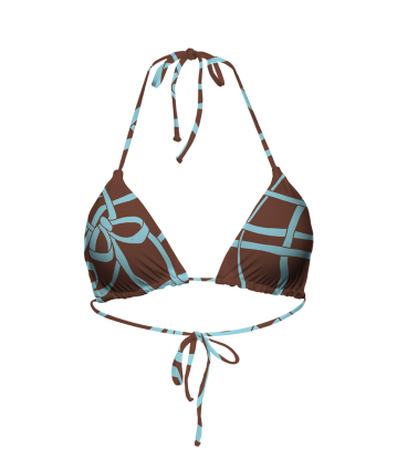 Triangle bikini top "Chocolate" print 