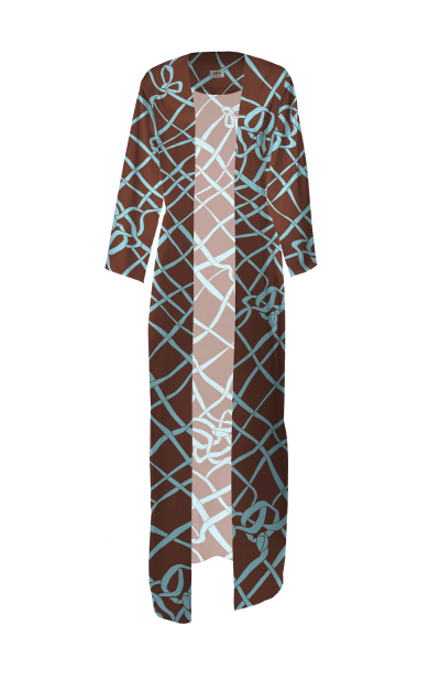 Artificial Silk robe with "Chocolate"