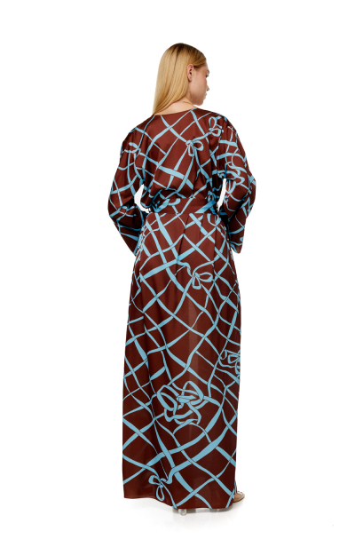 Artificial Silk robe with "Chocolate"