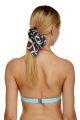 Elastic band on the head with a bow, Artificial Silk, Chocolate,  print 