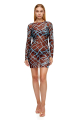 Dress mesh, "Chocolate" print