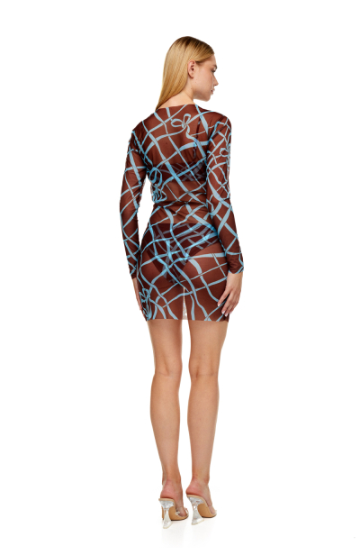 Dress mesh, "Chocolate" print