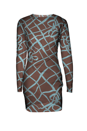 Dress mesh, "Chocolate" print