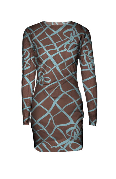 Dress mesh, "Chocolate" print